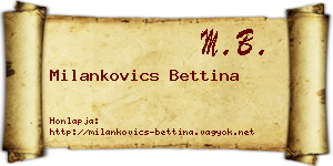 Milankovics Bettina névjegykártya